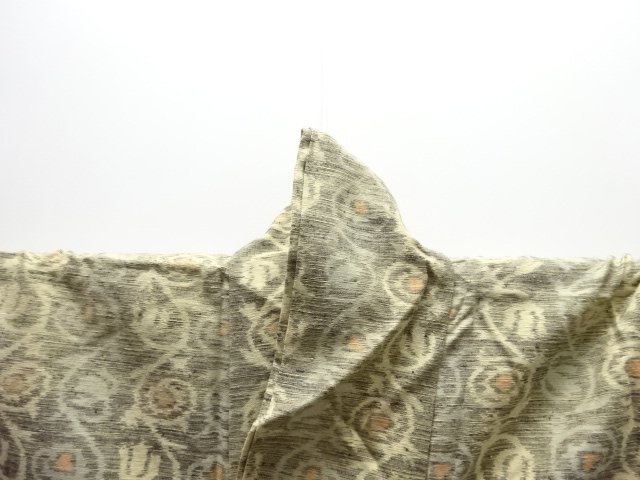  抽象模様織出し手織り紬単衣着物